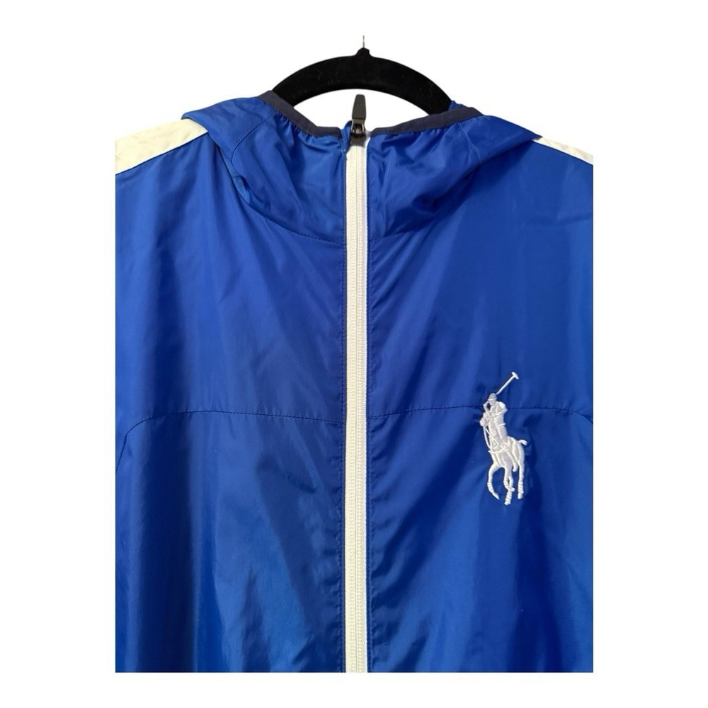 Polo Ralph Lauren RL67 Mens Small Big Pony Blue Windbreaker Jacket Zip Hoodie - Picture 3 of 9